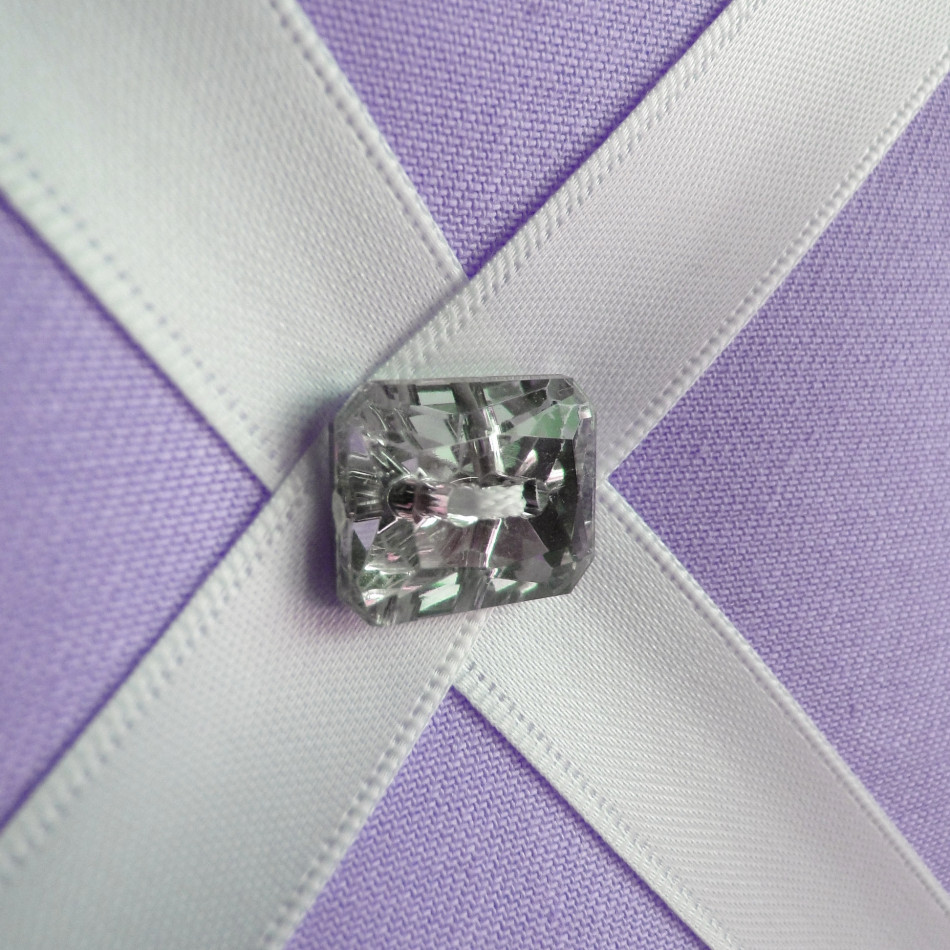Close up view of Lilac Charm Ribbon Memo Board with diamante button option